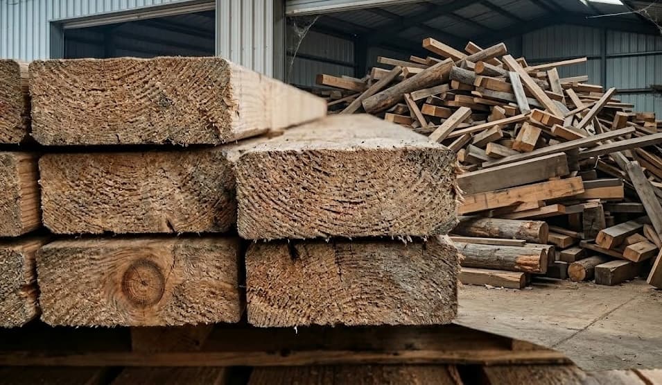 Reclaimed lumber in code-compliant construction